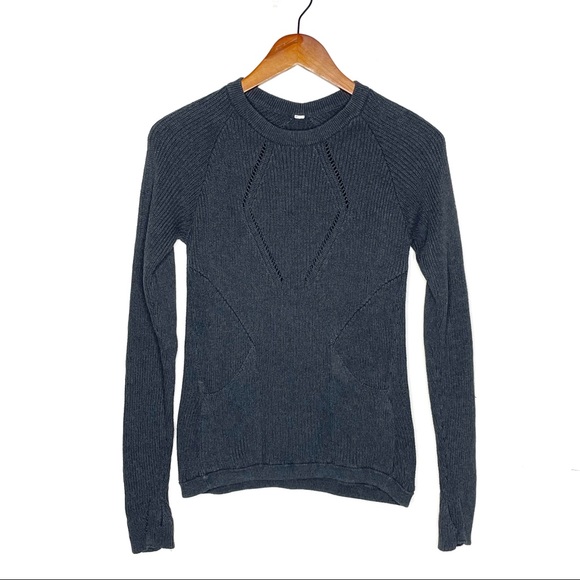 Lululemon The Sweater The Better Heathered Black Size 2 - Picture 9 of 16